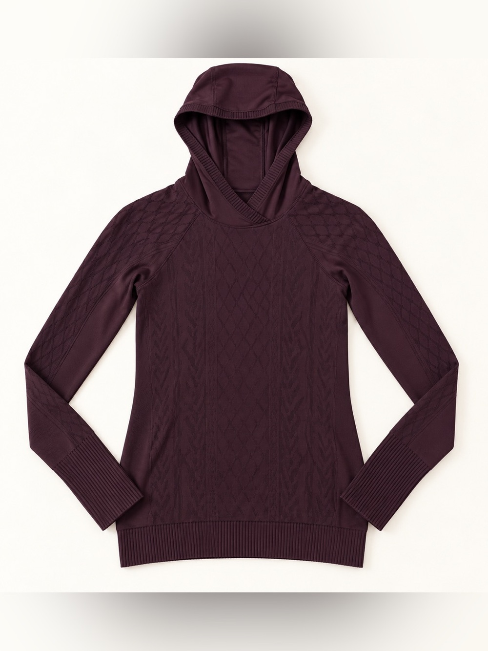 lululemon athletica Plum Hooded Cable-Texture Sweatshirt
